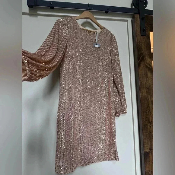 NWT Preston & York Rosa Sequin Shift Dress "Time to Sleigh" in Gold size 8 - Picture 9 of 12